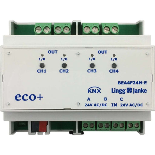 Lingg&Janke - Bussystem-Kombi I/O Gerät KNX Binär Ein/Ausgang eco+ BEA4F24H-E 4-fach 24V AC/DC