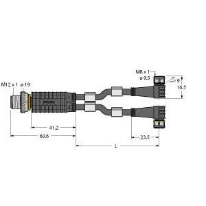 Turck - Passiver Sensor-/Aktor-Verteiler (mit Leitung) Zweifachverteiler VBRS4.4-2 #6630408