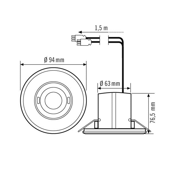 ESYLUX - Bewegungsmelder/Präsenzmelder komplett Decken-Bewegungsmelder MD-FLAT-E#EP10427862 rund weiß