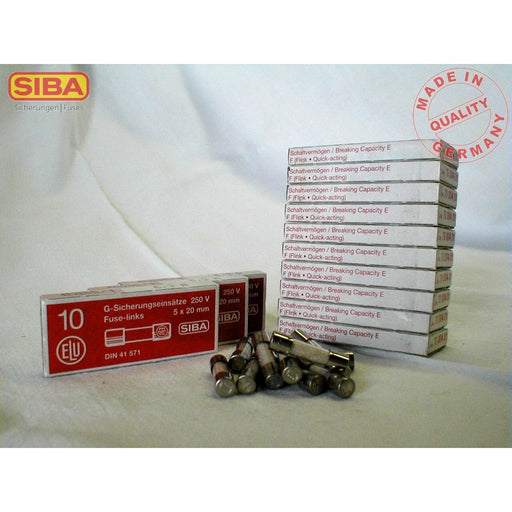 Siba - Zylindrische Sicherung G-Sicherung F 4A 171100 5x20 250V − 100 Stück