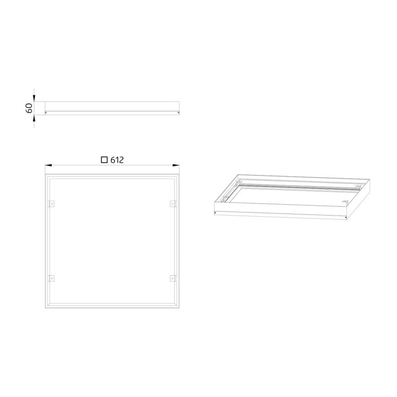 BEG Brück Electronic - Mechanisches Zubehör/Ersatzteile für Leuchten Deckenaufbaurahmen M600 93099