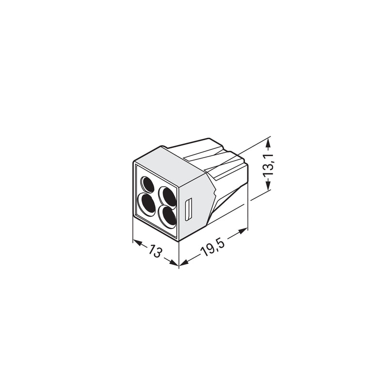 WAGO GmbH & Co. KG - Steckklemme Verbindungsdosenklemme 773-124 2,5mm² − 100 Stück