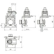 DEHN - Verbinder für Blitzschutz Leitungshalter LH DQ 16 KBG #419750 St/tZn Klemmb. 4-8mm − 50 Stück