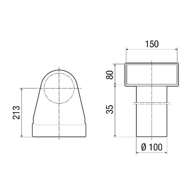 Maico - Zubehör/Ersatzteile für Ventilatoren Winkel MF-W100 80/150  − 1 Stück
