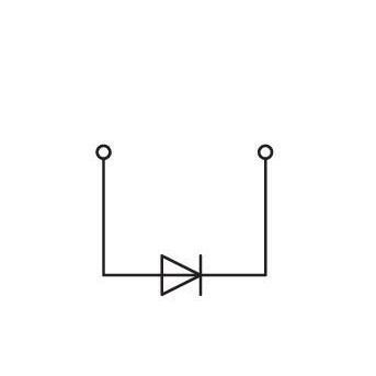 WAGO - Bauelement-Reihenklemme Bauelementklemme,2 Leiter 2202-1211/1000-410 mit Diode 1N4007 − 100 Stück