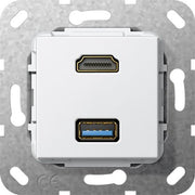 Gira - Einsatz/Abdeckung für Kommunikationstechnik HDMI USB 3.0 A Kabelpeit. 567903 rws