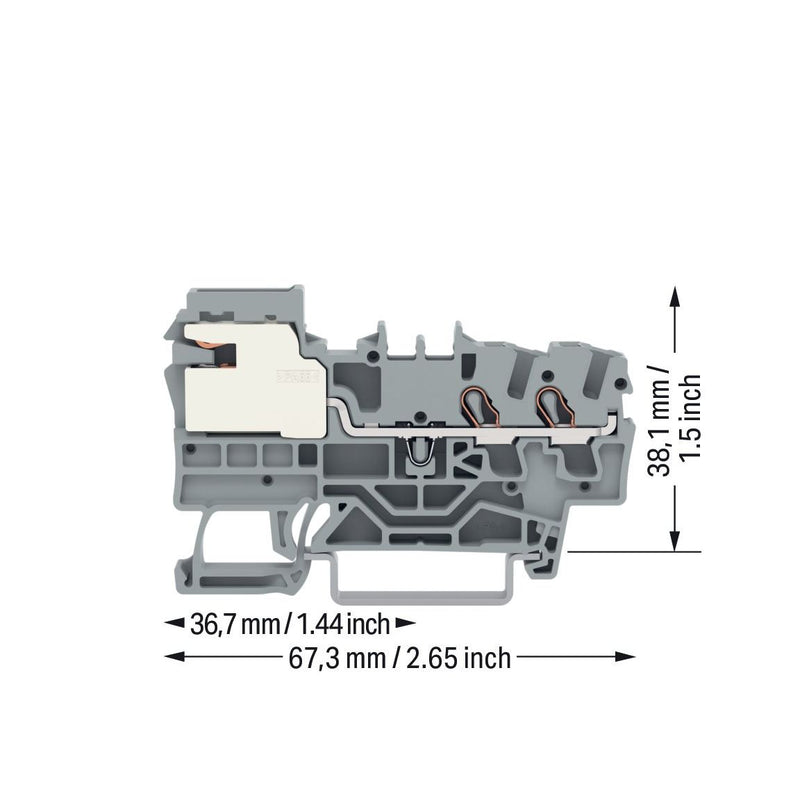 WAGO - Neutralleitertrenn-Reihenklemme 2-Leiter-Potentialausglkl. 2002-7211 2,5mm² − 50 Stück