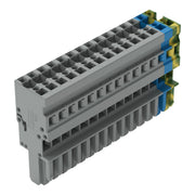WAGO - Ein- und mehrpolige Klemmenleiste 1-Leiter-Federleiste 769-115/000-038 4mm²,gn-ge/bl/gr − 10 Stück
