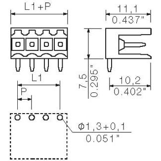 Weidmüller - Leiterplattensteckverbinder Leiterplattensteckverb. SL 3.5/5/90 3.2SN OR seitlich offen − 50 Stück