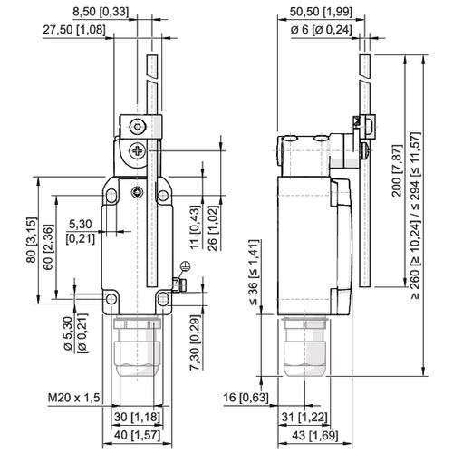 Stahl - Einzelpositionsschalter Positionsschalter 8074/2-1-DD40#257190 Stangenhebel
