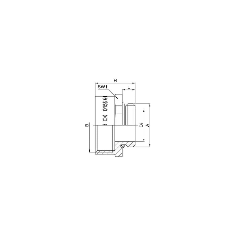 Jacob - Erweiterungs-/Reduzierring Erweiterung E102-11620-03-EX MS-EX M16x1,5/20x1,5