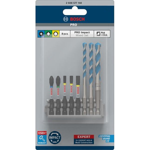 Bosch - Werkzeugset PRO Impact Set mit Multi 2608577144 Constr. Bohrer