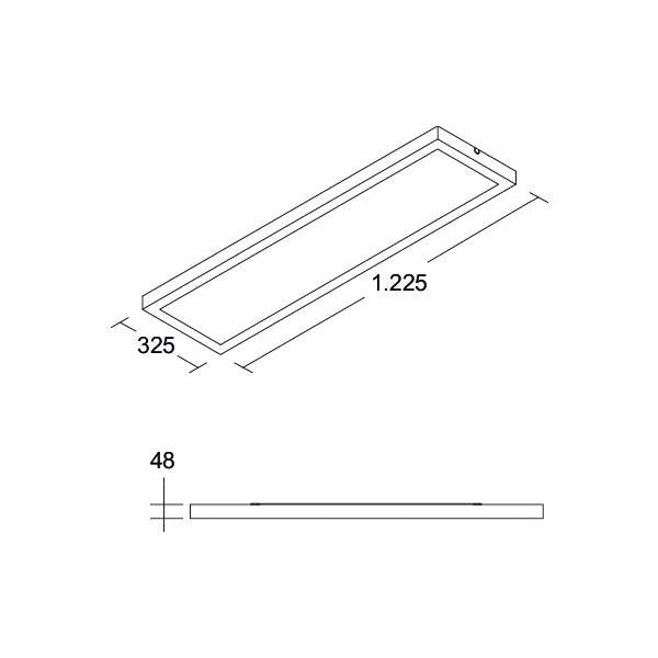 Brumberg Leuchten - Decken-/Wandleuchte LED Anbaupanel 1225x325 49120073 MPO, 3000/4000K