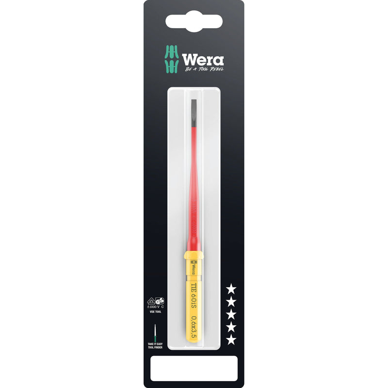 Wera - Schlitz-Schraubendreher Kraftform Kompakt VDE 60 i 05006556001 0,6 x 3,5 x 157 mm − 5 Stück