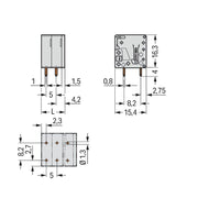 WAGO - Leiterplattenklemme 2624-3105 4mm² − 100 Stück