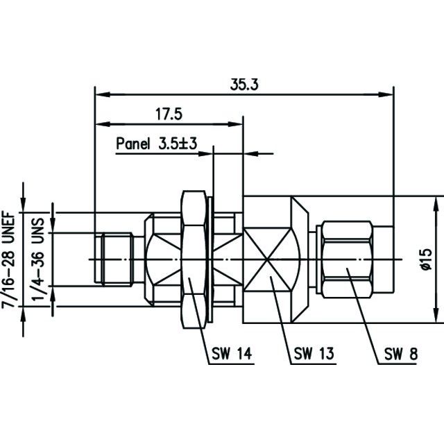 Telegärtner - Überspannungsableiter für Informations-/MSR-Technik R-SMA-Überspann.ableiter 100024837 Rev.AU(F/Rev-M/Rev)