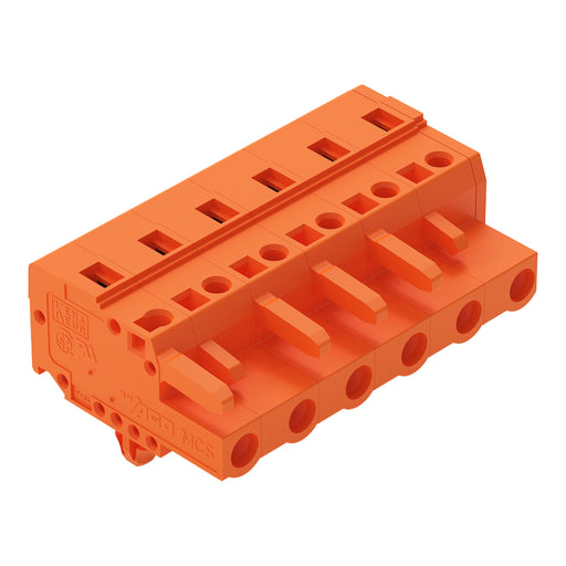 WAGO - Kabelsteckverbinder für Leiterplattensteckverbinder 1-Leiter-Federleiste 231-706/008-000 CAGECLAMP,2,5mm²,or − 50 Stück
