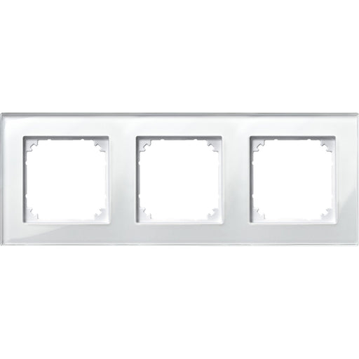 Merten - Abdeckrahmen Rahmen Glas 3f.bril/ws 489319 waage/senkrecht