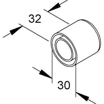 Niedax - Schutzkappe/Abdeckung für Stiel/Profilschiene Schutzring D=30 mm SKMIR 30 − 50 Stück