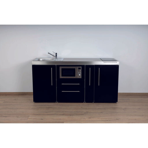 Stengel - Mini-Küche Miniküche Premiumline MPMSM180AMWIKFrBl2Sn Schwarz matt