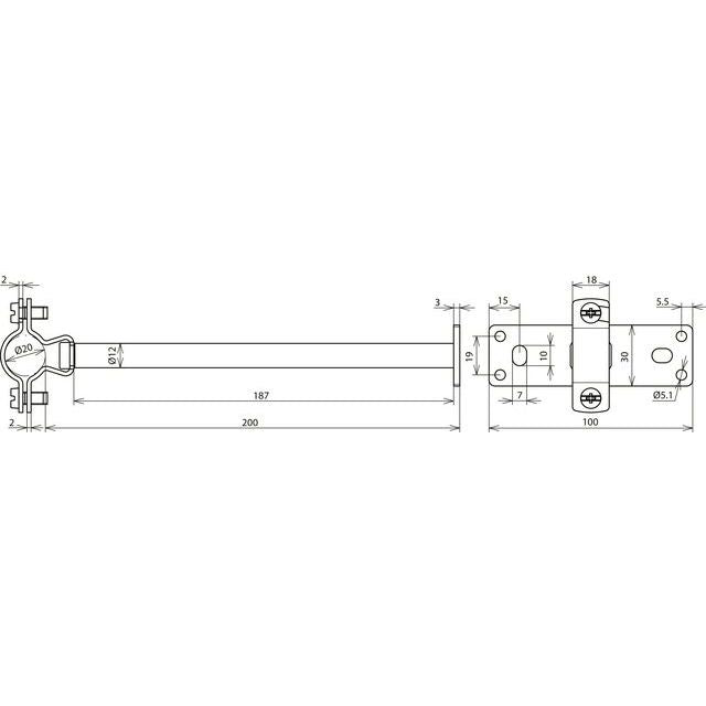 DEHN - Leitungshalter für Blitzschutz HVI-Ex W200 holder LHZS20EX W200 BP V2A f. Leitung D20mm − 10 Stück