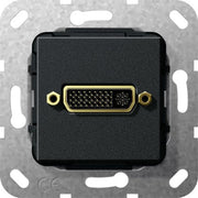 Gira - Einsatz/Abdeckung für Kommunikationstechnik DVI Kabelpeitsche 564510 Einsatz sw matt