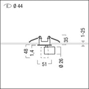 Zumtobel Group - Downlight/Strahler/Flutlicht LED - Einbauleuchte SUP2 S R44 #60817611 4000K