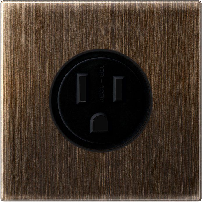 Jung - Steckdose US-Norm NEMA ME 2521-15 AT 15A 125V, Me. antik
