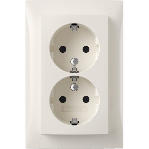 Berker - Steckdose SCHUKO-Doppelsteckdose 47598989 Abdeckpl. pws-glanz