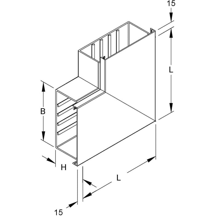 HKL - Flachwinkel für Leitungführungskanal Flachwinkel cws W80190.6 Kanal-System GL − 2 Stück
