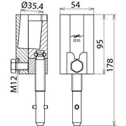 DEHN - Anschlusselement für EuK-Vorrichtung Rundbolzenklemme RBK 35 SQ D 35mm