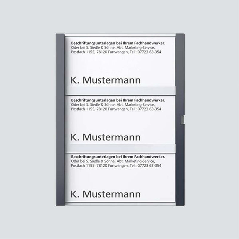 Siedle&Söhne - Zubehör/Ersatzteile für Türkommunikation Namensschild kpl. 210007070-00 Anthrazitgrau