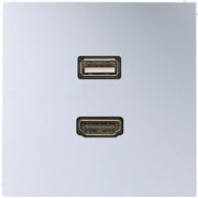 Jung - Multifunktions-Anschlussdose Multimedia-Anschluss alu MA AL 1163 HDMI/USB m.Tragring