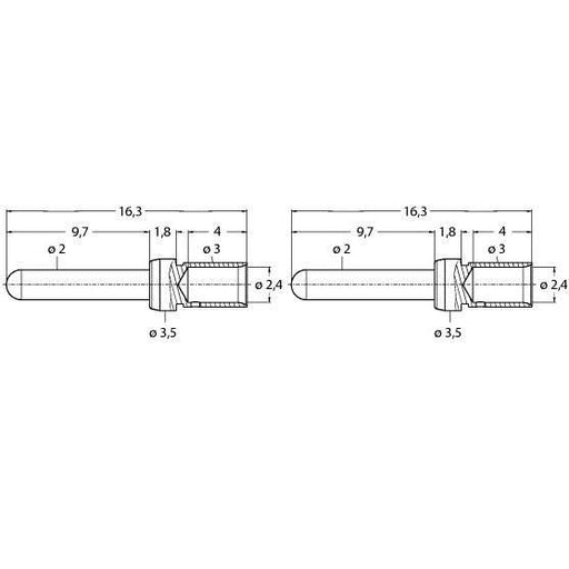 Turck - Zubehör/Ersatzteile für Befehlsgeräte Crimpkontakt Stift BS23-0002