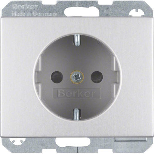Berker - Steckdose SCHUKO-Steckdose Alu 41357003 erh. Berührg-schutz