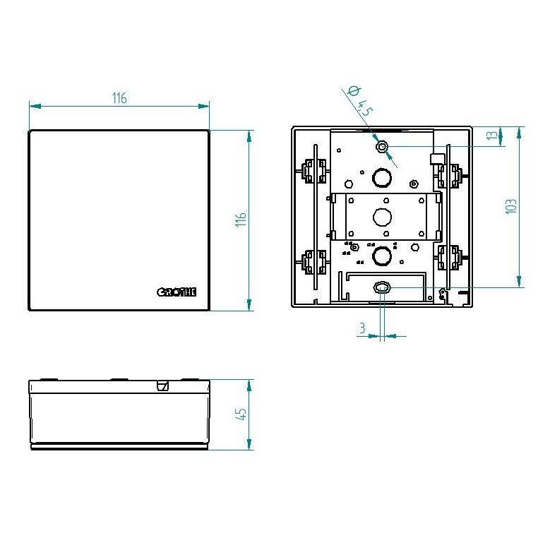 Grothe - Gong Elektromechanischer GONG Quadro 100Bw/wa Zweiklang
