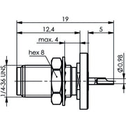 Telegärtner - Koax-Steckverbinder SMA-Einbaubuchse AU 50Ohm 100024670 Einbau von hinten − 5 Stück