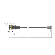 Turck - Konfektioniertes Sensor-Aktor-Kabel Aktuator- u. Sensorleitung RKC4T-5/TXL PUR