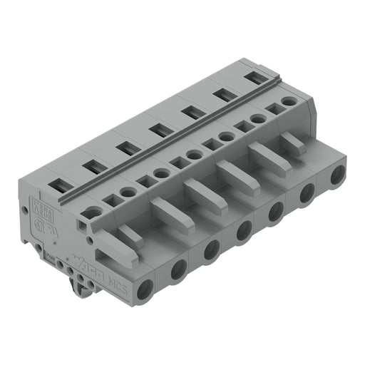 WAGO - Kabelsteckverbinder für Leiterplattensteckverbinder 1-Leiter-Federleiste 231-207/008-000 CAGECLAMP,2,5 mm²,gr − 50 Stück