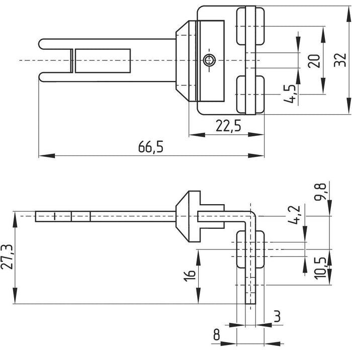 Schmersal - Betätiger für Positionsschalter mit getrenntem Betätiger Betätiger BOW gewinkelt  − 1 Stück
