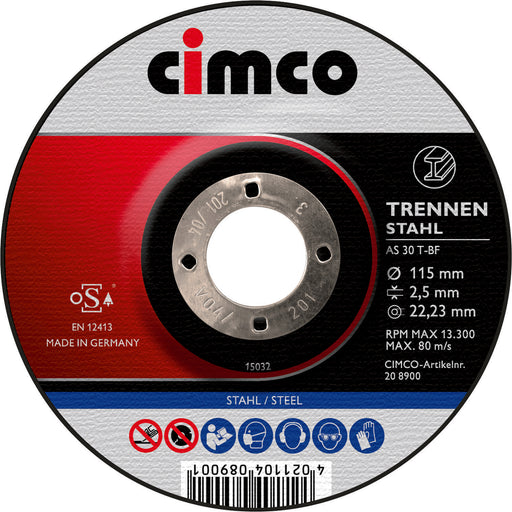 Cimco Werkzeuge - Trenn-/Schleifscheibe Korund-Trennscheibe 208904 Stahl D=230mm