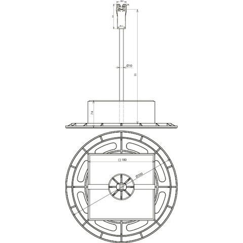 DEHN - Distanzhalter für Blitzschutz DEHNiso-DLH-Set DIDLH 8 H295 D300 BS mit Grundplatte