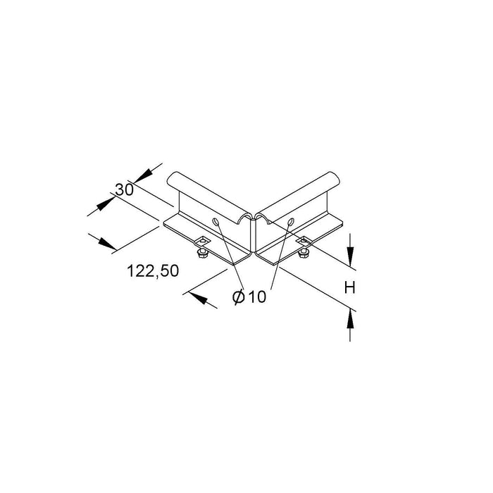Niedax - 90°-Anschluss von Kabelleiter zu Kabelleiter Anschluß.T-Verbindung KRAS 60 F  − 1 Stück
