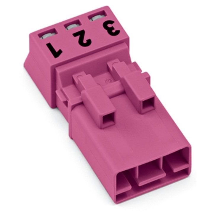 WAGO - Steckverbinder für steckbare Gebäudeinstallation Stecker 3-polig 890-293 Kod. B,pink − 50 Stück