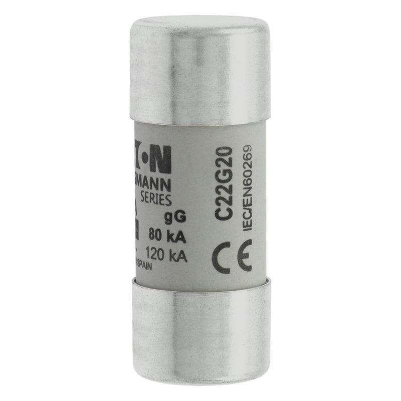 Eaton - Zylindrische Sicherung Sicherungseinsatz Nieders. CYLINDRICA#C22G20 20A AC 690V 80kA − 10 Stück