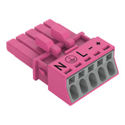 WAGO - Steckverbinder für steckbare Gebäudeinstallation Buchse 5-polig 890-285/082-000 Kod. B,pink − 50 Stück