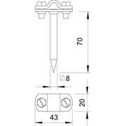 OBO Bettermann - Leitungshalter für Blitzschutz Leitungshalter 163 70 FT − 50 Stück
