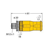 Turck - Rundsteckverbinder, feldkonfektionierbar (Industriesteckverbinder) Stecker BMS8151-0/PG9/YE