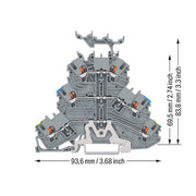 WAGO GmbH & Co. KG - Durchgangs-Reihenklemme Dreistockklemme 2200-3247 Drücker,gr − 40 Stück