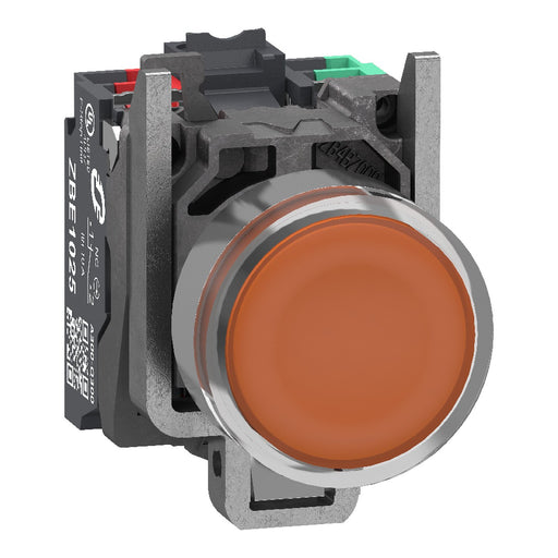 Schneider Electric - Drucktaster, Komplettgerät Leuchtdruckt. Or 1S 1Ö XB4BW35B55 24V 22Mm Push In